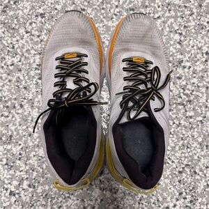 Hoka Gray and Orange Athletic Shoes Lightweight Performance